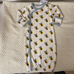 Organic Baby Gown Bee Print 0-3 months NWT
